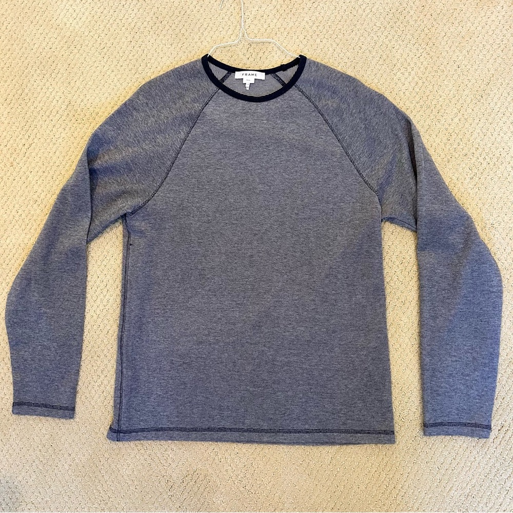 Frame Navy Blue Slim Fit Raglan Crew Sweater Men’s Large